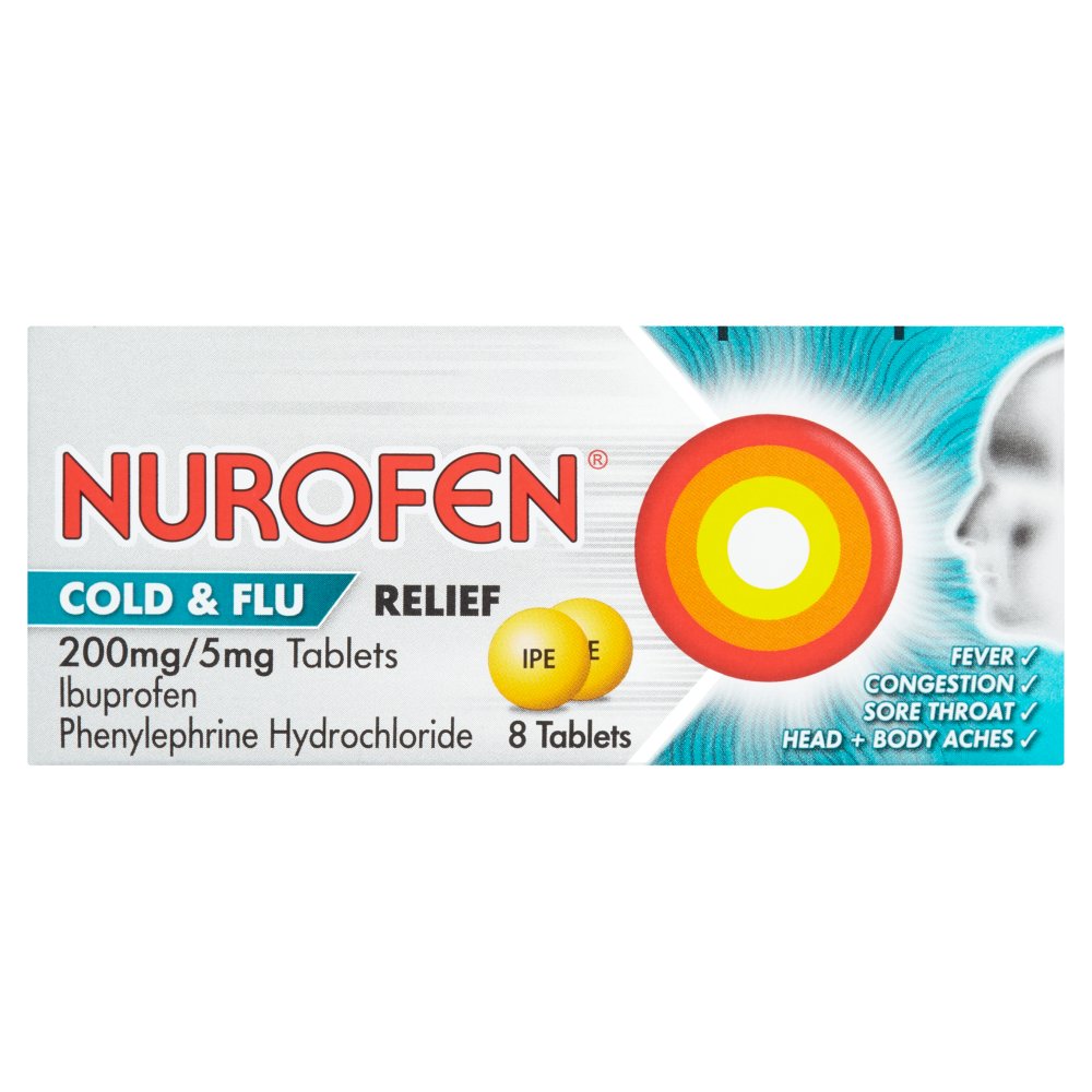 Nurofen Cold & Flu Relief (8-Tablets) 200mg/5mg