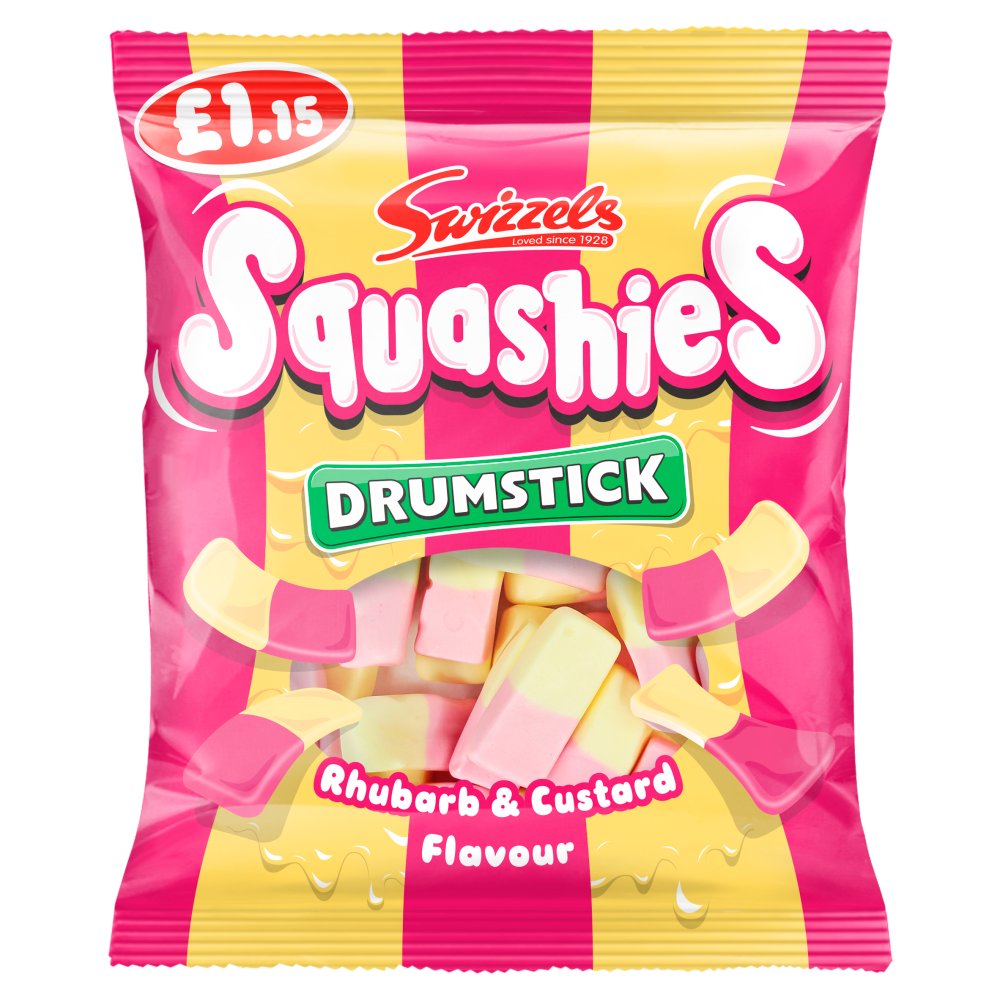 Squishes Drumsticks, Rhubarb And Custard Flavour 120g