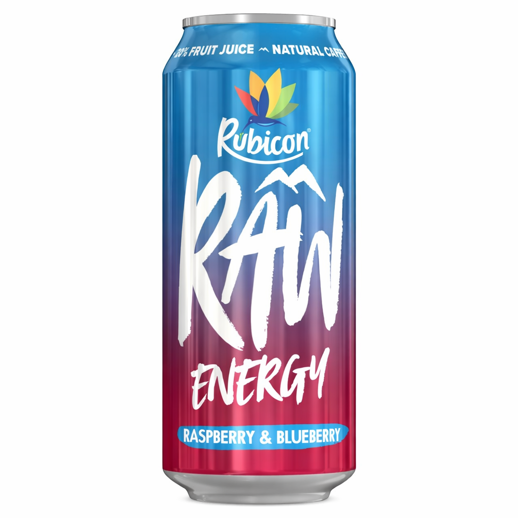 Rubicon Raw Energy Raspberry & Blueberry Can 500ml