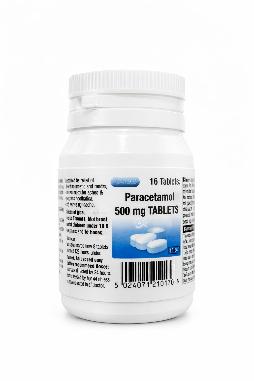 Aspar Paracetamol Tablets (Tub) (500mg × 16 Tablets)