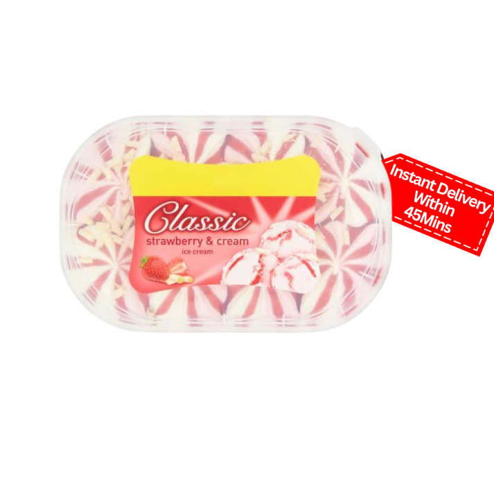 Classic strawberry and cream ice cream tub 900 ML