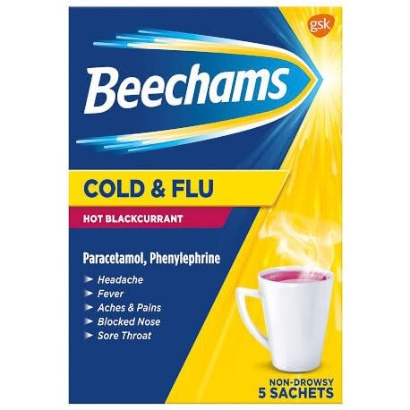 Beechams Cold & Flu Blackcurrant 5 Sachets