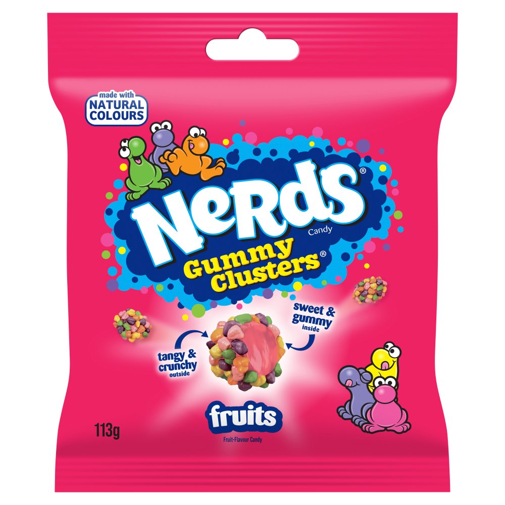 Nerds Gummy Cluster Fruit Bag 113g PMP £1.35