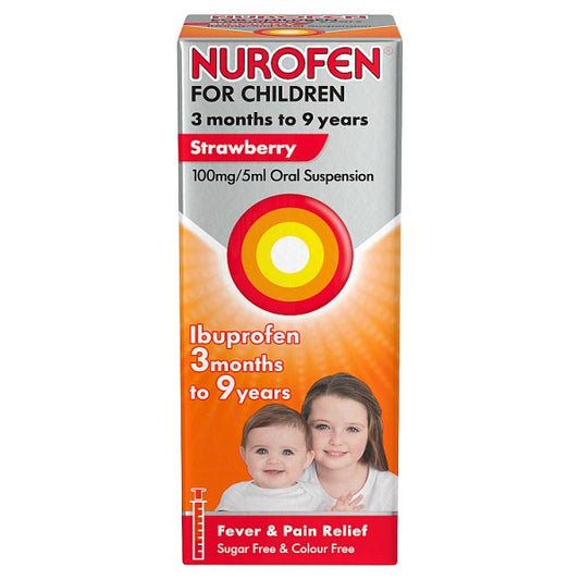 Nurofen for Children Oral Suspension Strawberry (100mg/5ml – 100ml)