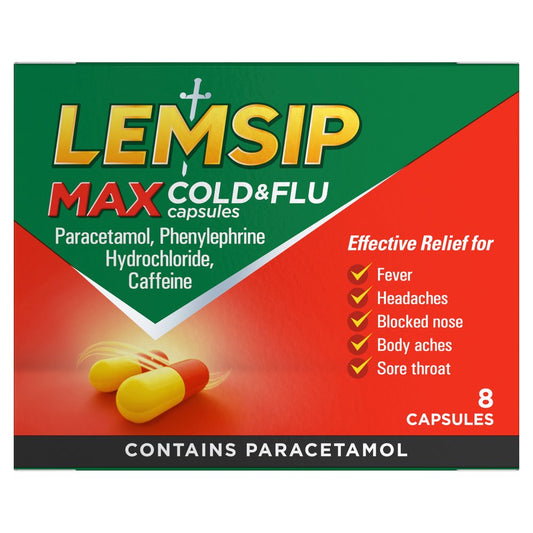 Lemsip Cold & Flu Capsules 8 Capsules