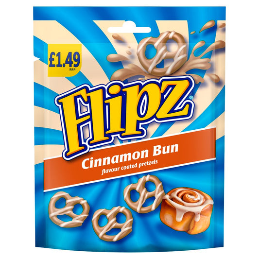 Flipz Cinnamon Bun Pretzels Bag 149g PMP £1.49