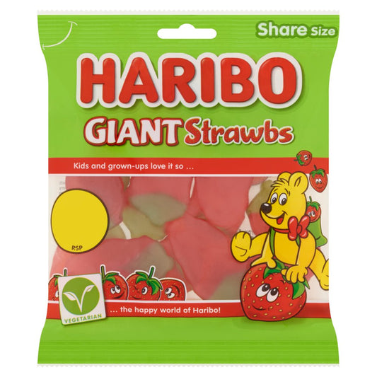 Haribo Giant Strawbs Bag 125g PMP £1.25