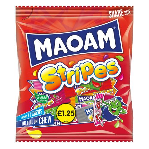 Maoam Stripes Bag 125g PMP £1.25