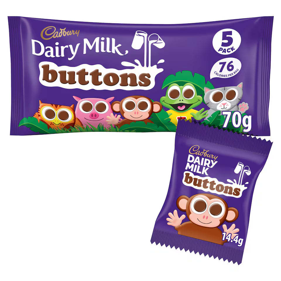Cadbury Dairy Milk Buttons 5-Pack Multipack 70g