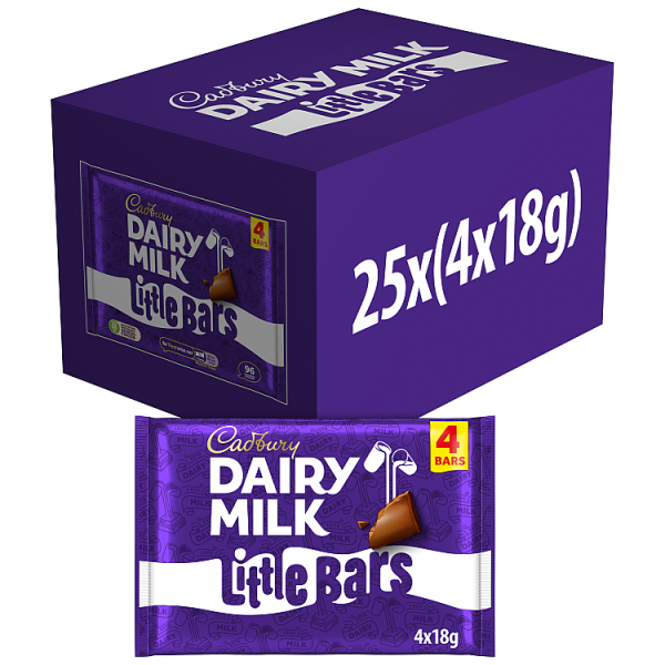 Cadbury Dairy Milk Little Bars 4-Pack Multipack 72g