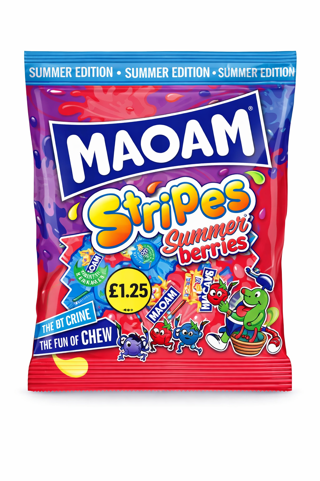 Maoam Stripes Sour Berry Bag 125g PMP £1.25