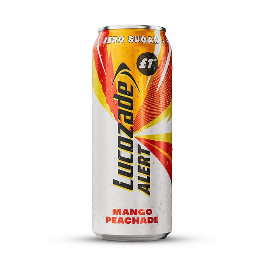 Lucozade Alert Zero Sugar Mango Peachade Can 330ml
