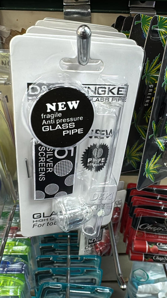 D&K Clear Glass Pipe With Screen