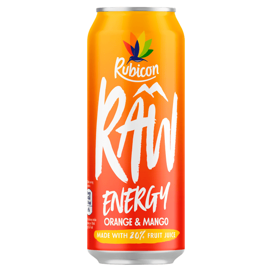 Rubicon Raw Energy Orange & Mango Can 500ml