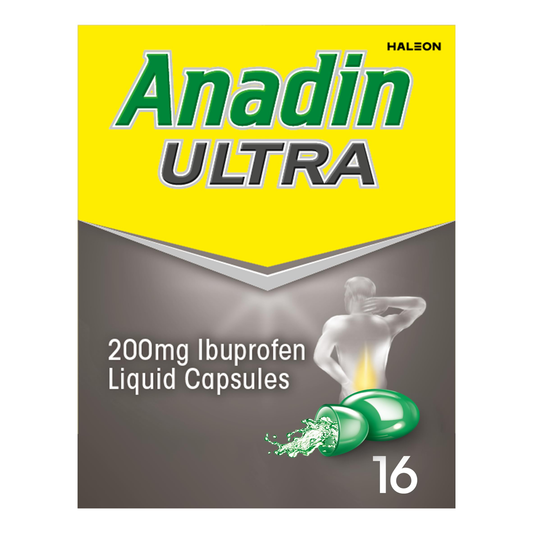 Anadin Ultra 200mg Ibuprofen (8-Liquid Capsules) 8 Capsules
