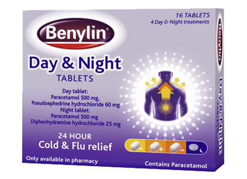 Benylin Cold & Flu Max Strength Daytime Relief (16 Capsules)