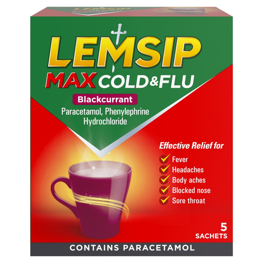 Lempsip Max Cold and Flu Blackcurrant (5-Sachets)
