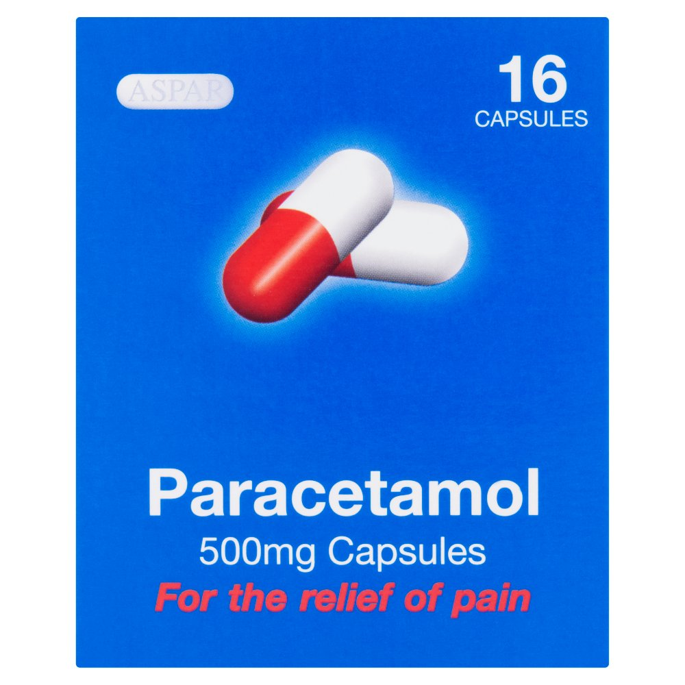 Aspar Paracetamol 500mg Capsules 500mg x 16 Capsules
